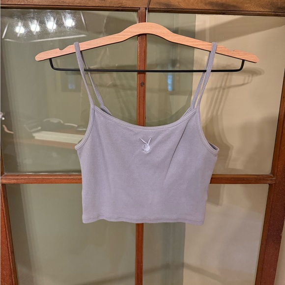 PLAYBOY Purple Cropped Tank - Picture 1 of 3